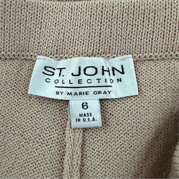 St. John Collection by Marie Gray Santana Knit Beige Straight Leg Pants - Picture 5 of 6